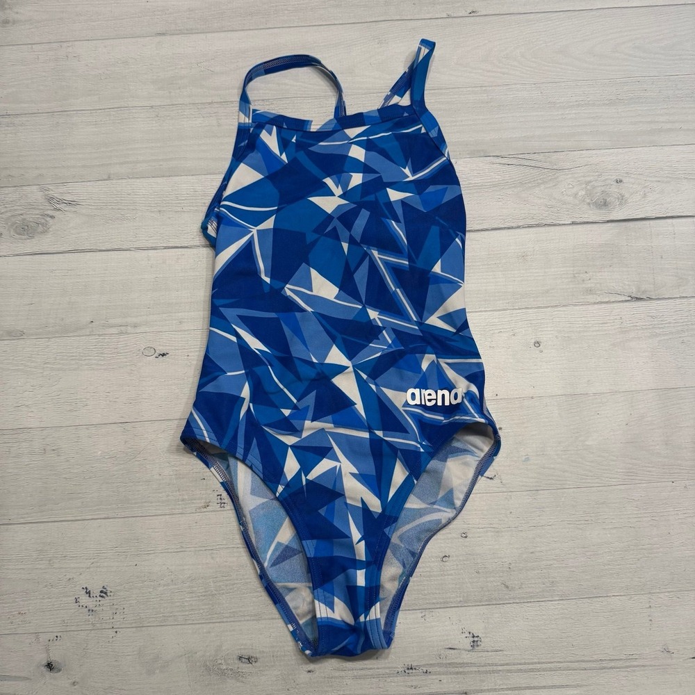 Arena girls‎ blue geometric one piece swimsuit size 24